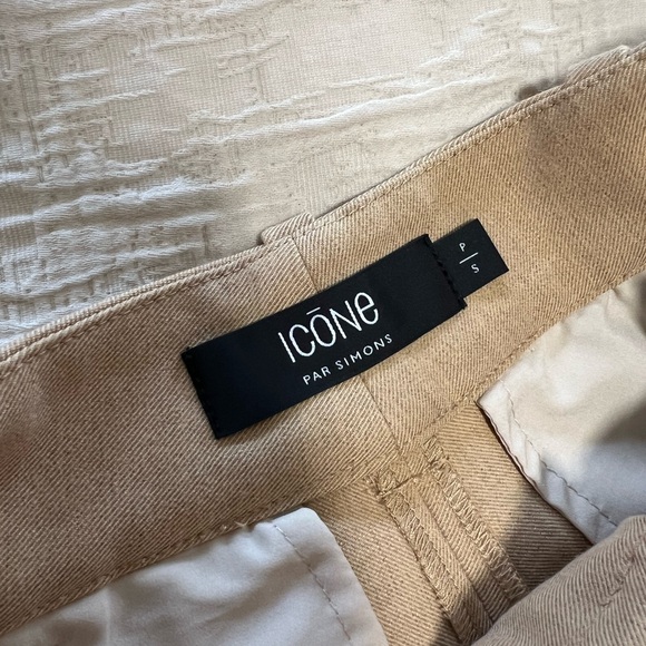 Simons Icone Tan Pleated Trousers, Pleated barrel-leg pant sand color - Picture 6 of 10